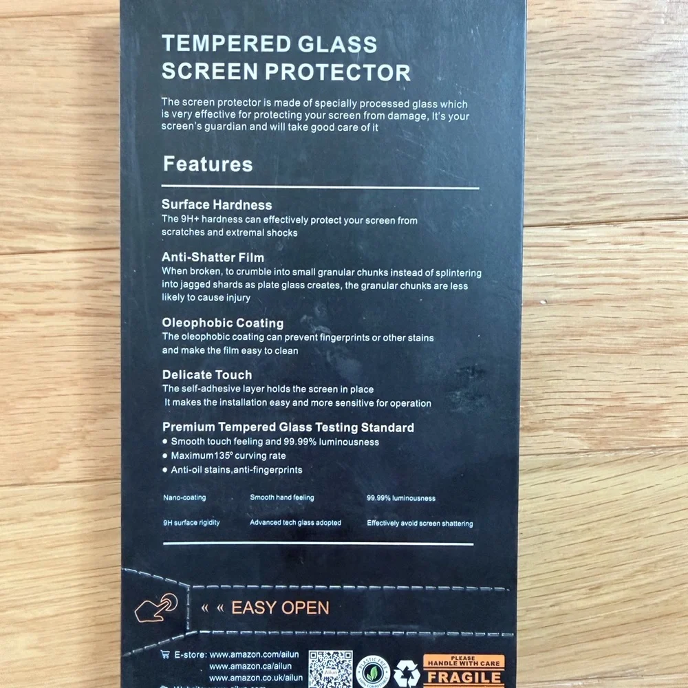 Ailun Tempered Glass Screen Protector - Black
